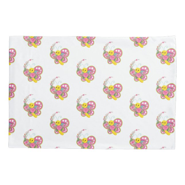 Housse D'oreillers Coussin papillon Coque Floral (Dos)