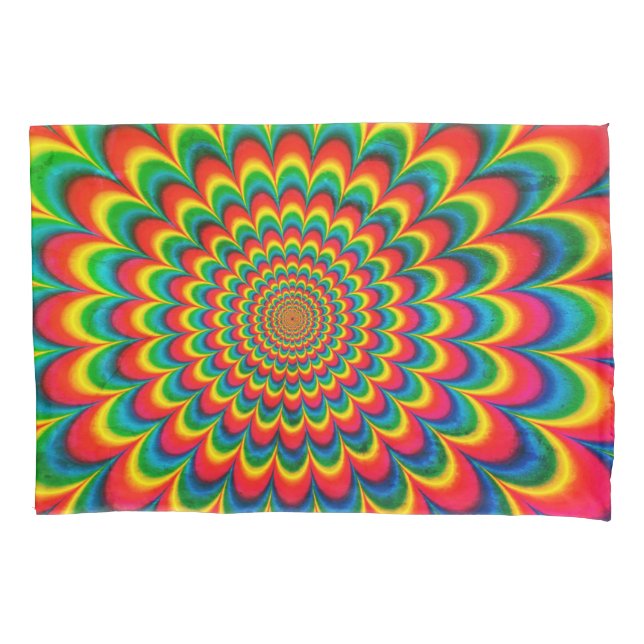 Housse D'oreillers Coussin psychédélique les années 70 rétro Hippie (devant-gauche)