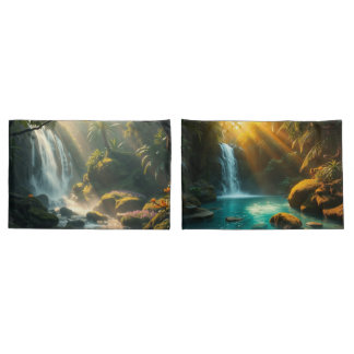 Housse D'oreillers Coussins avec une cascade apaisante