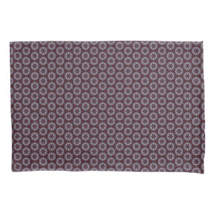 Housse D'oreillers Couvre-lit peint floral bordeaux et gris