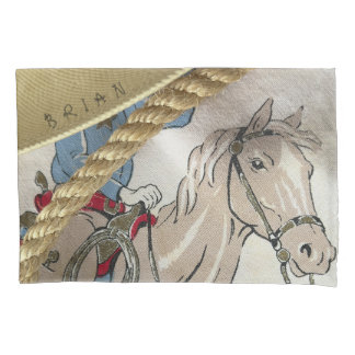 Housse D'oreillers COWBOY western horse nom de la corde personnalisée