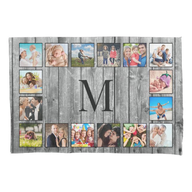 Housse D'oreillers Create Your Custom Photo Collage Rustic Farmhouse (devant)