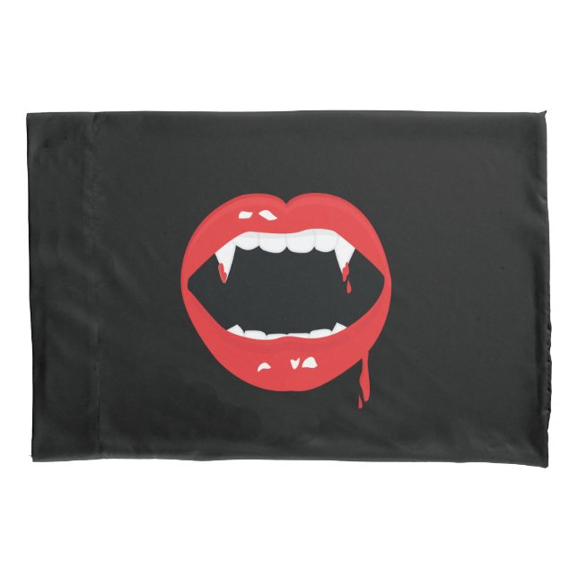 Housse D'oreillers Crocs de Vampire & Sang Gothique Personnalisé (devant)