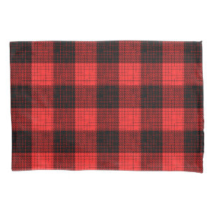 Housse D'oreillers Croix à carreaux rouge et noir Buffalo