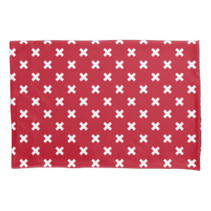 Housse D'oreillers Croix blanche sur le rouge