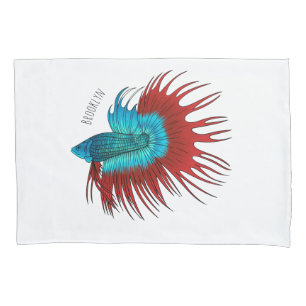 Housse D'oreillers Crowntail betta fish dessin animé