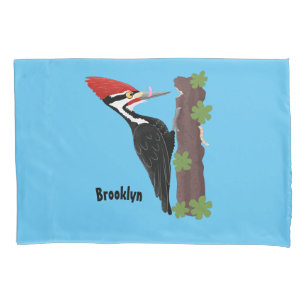 Housse D'oreillers Cue drôle Pileated woodpecker dessin d'illustratio