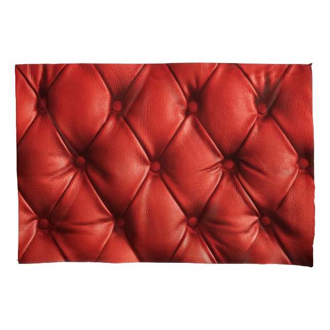 Housse D'oreillers Cuir rouge riche : Luxe Détail texturé (devant)