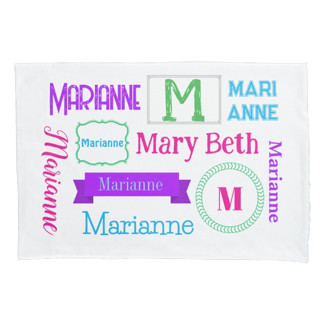 Housse D'oreillers Customized Name Pillowcase for Girls (devant)