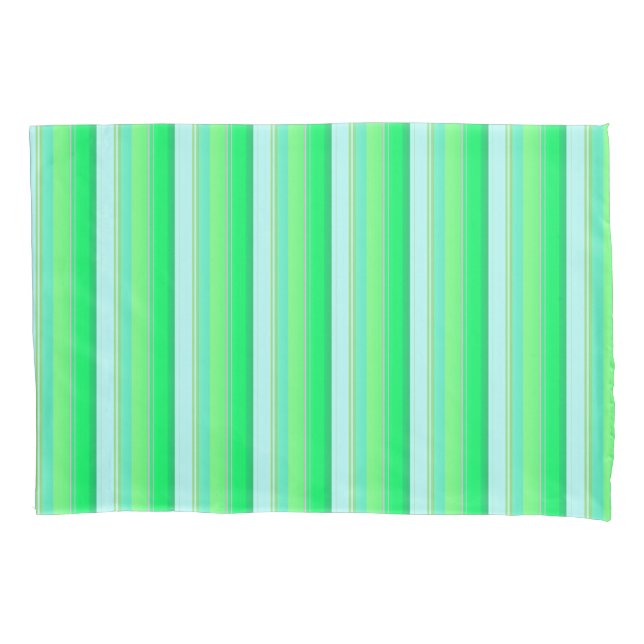 Housse D'oreillers Cute aqua green stripes (devant-gauche)