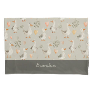 Housse D'oreillers Cute Aquarelle Oie Motif Coque Coussin