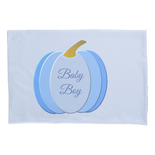 Housse D'oreillers Cute Blue Baby Boy Citrouille Personnalisé Double  (devant)