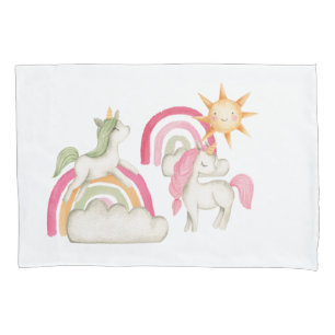 Housse D'oreillers Cute Boho Unicorns et Rainbows