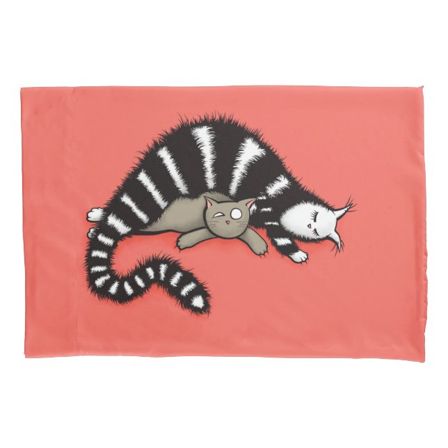 Housse D'oreillers Cute Chat Maman Amour Famille (devant)