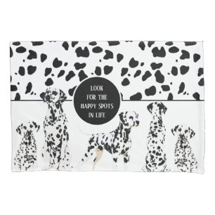 Housse D'oreillers Cute Dalmatiens Noir & Blanc Zones Joyeuses