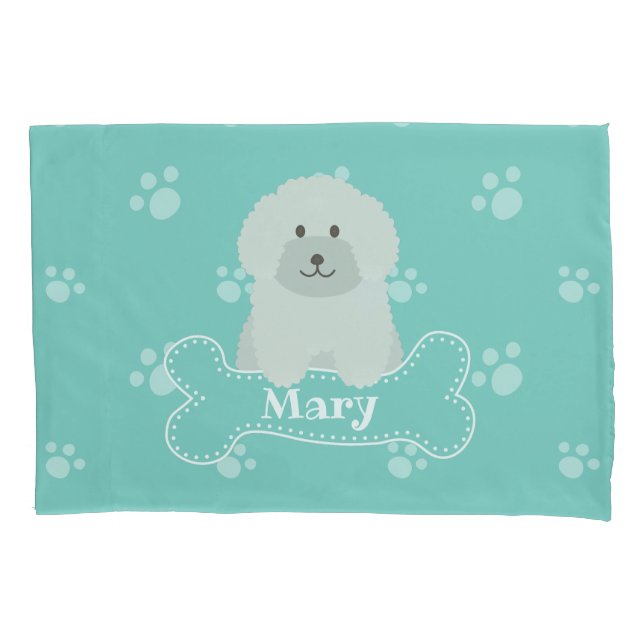 Housse D'oreillers Cute Fluffy Curly Coat Poodle Chien Chien Chien Ch (devant)