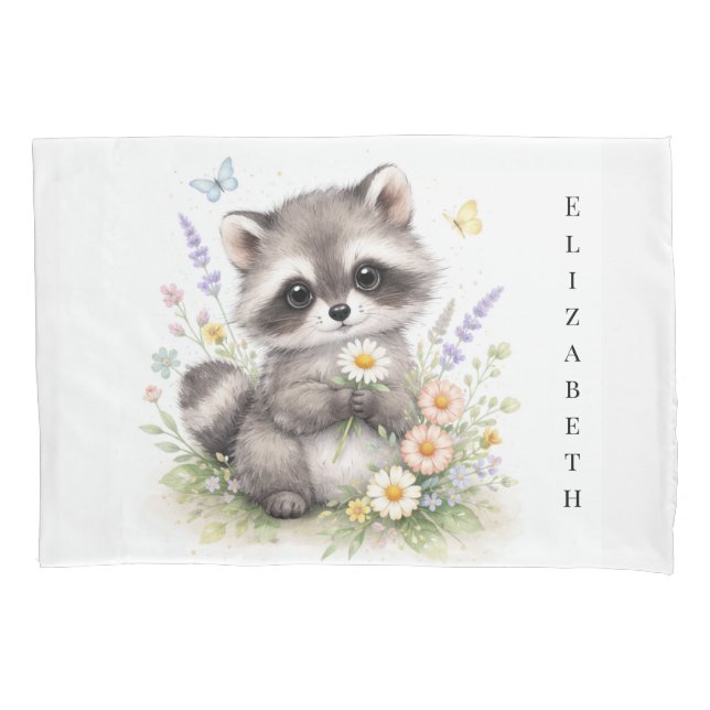 Housse D'oreillers Cute Forest Baby Raccoon Baby Shower Gift (devant)