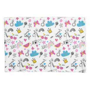 Housse D'oreillers Cute Girly Unicorn couleur Motif illustré