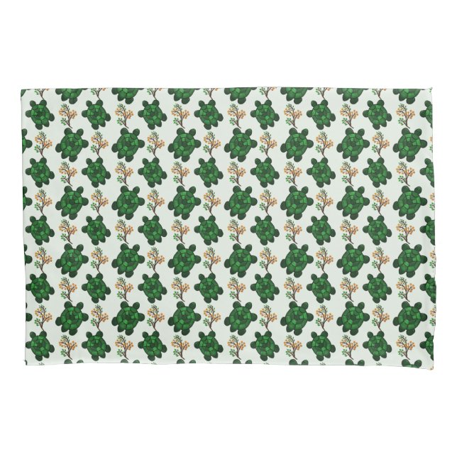 Housse D'oreillers Cute Green Turtle Seamless Pattern | turtle  (devant)