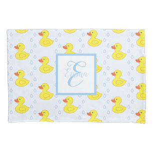 Housse D'oreillers Cute Jaune Canard Motif Monogramme Petite Fille