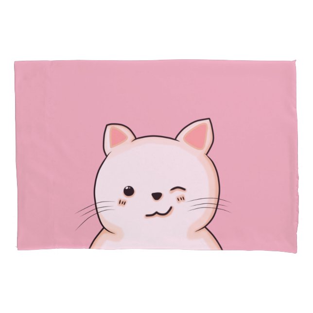 Housse D'oreillers Cute kitty Chat rose Coussin coques (devant)