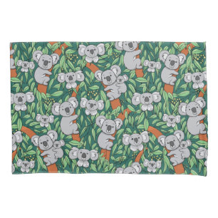 Housse D'oreillers Cute Koala Motif Hunter Green