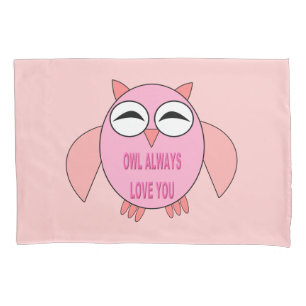 Housse D'oreillers Cute Love Message Owl Pillowcase
