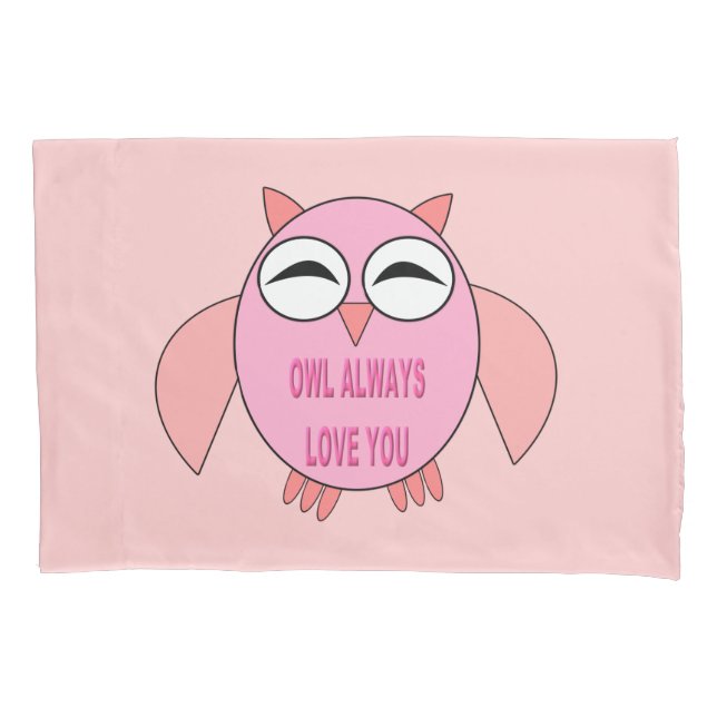 Housse D'oreillers Cute Love Message Owl Pillowcase (devant)
