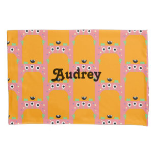 Housse D'oreillers Cute Monster Orange Nom Coussin Coque