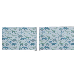 Housse D'oreillers Cute Motif de dinosaure bleu préhistorique
