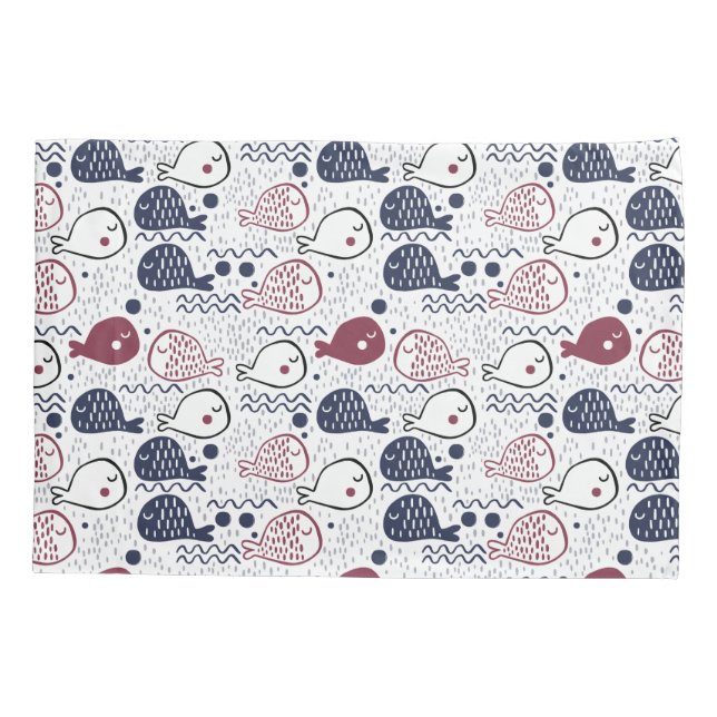 Housse D'oreillers Cute Motif de poisson (Dos)