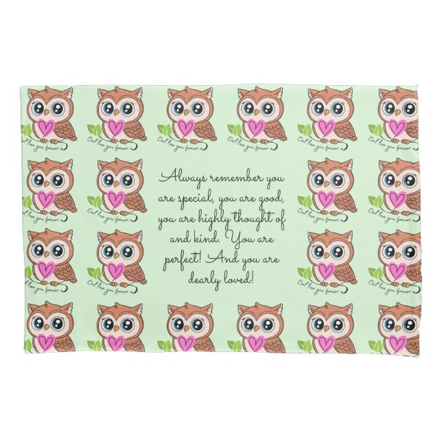 Housse D'oreillers Cute Owl Vous Aime Forever Pillowcase (devant-gauche)