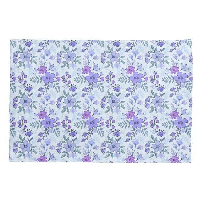 Housse D'oreillers Cute Purple Main tiré Florals Coussin Coque (Dos)