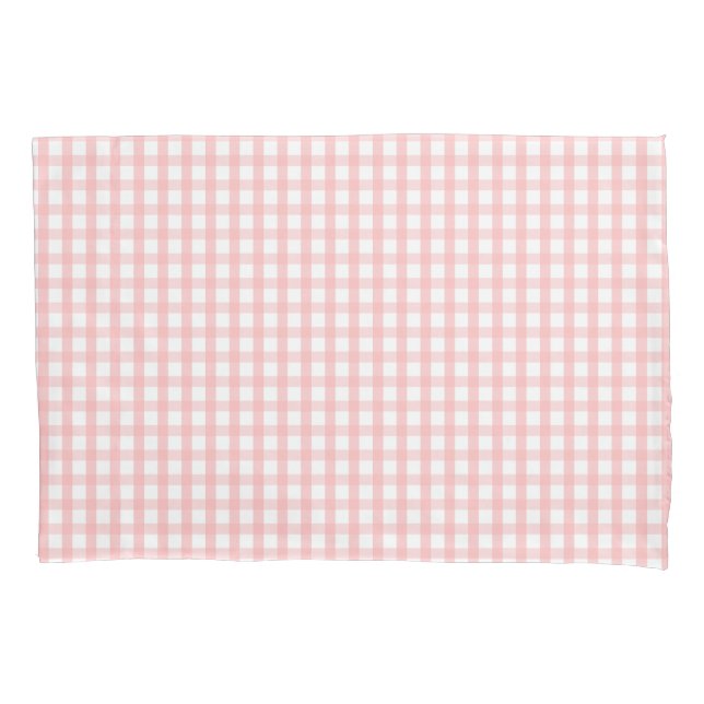 Housse D'oreillers Cute Retro Pink Gingham Plaid pattern (devant)