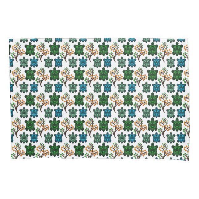 Housse D'oreillers Cute Turtle Seamless Pattern | Ocean Animal Repeat (devant)