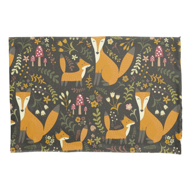 Housse D'oreillers Cute Woodland Fox Motif chambre ou crèche (devant)
