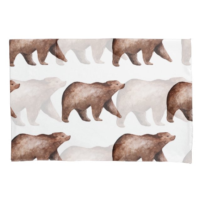 Housse D'oreillers Cutesse de l'ours : Aquarelle Motif animal (devant)