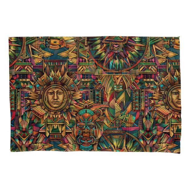 Housse D'oreillers Cyan Artistique "Emblème Historique Vibrant" Pillo (devant)