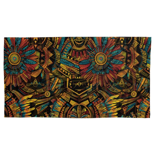 Housse D'oreillers Cyan doux "Aztec Dream" Plush King (devant)