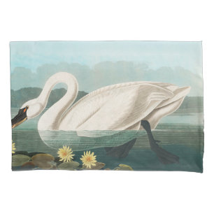 Housse D'oreillers cygne audubon cygnes d'eau blanche