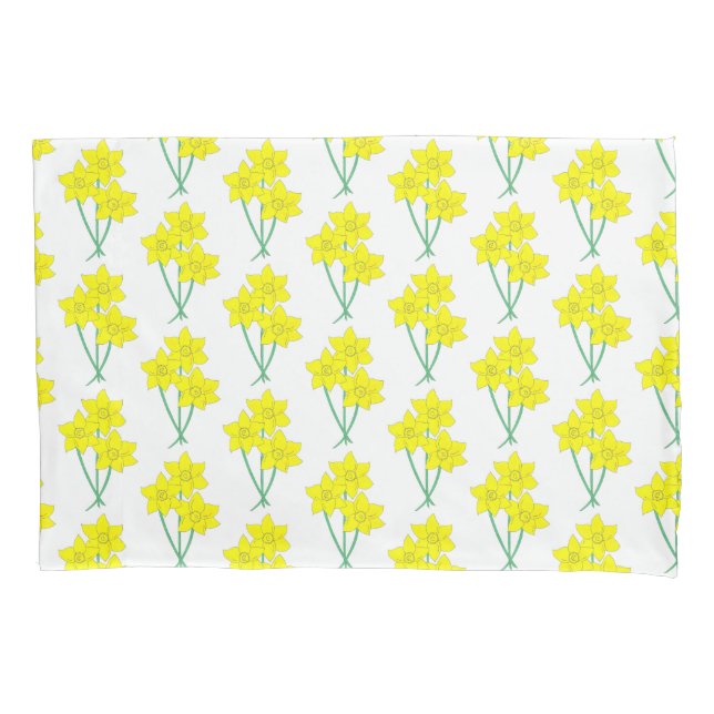 Housse D'oreillers Daffodiles Jaunes Fleurs de printemps Bunch Floral (devant)