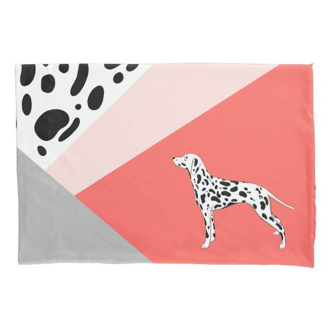 Housse D'oreillers Dalmatie Abstrait Block Print - Coral Rose (devant)