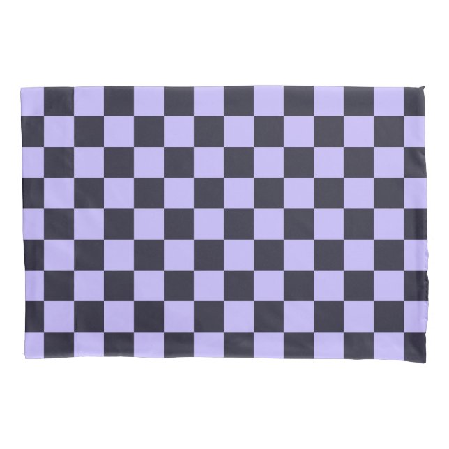 Housse D'oreillers damier lilas français (devant-gauche)