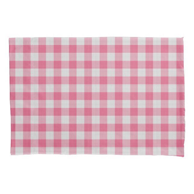 Housse D'oreillers Dark Pink Checkered gingham Plaid (devant)