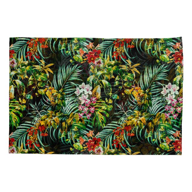 Housse D'oreillers Dark wild exotic jungle (Dos-gauche)