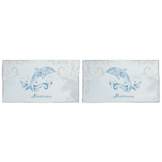Housse D'oreillers Dauphin bleu Coque Coussin personnalisé
