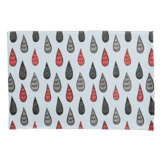 Housse D'oreillers De noir rouge étrange de motif de pluie et d'encre