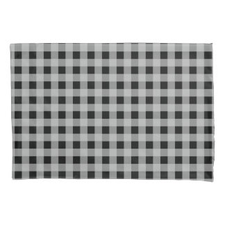 Housse D'oreillers Décor Moderne à Carreaux Noir Gris Buffle