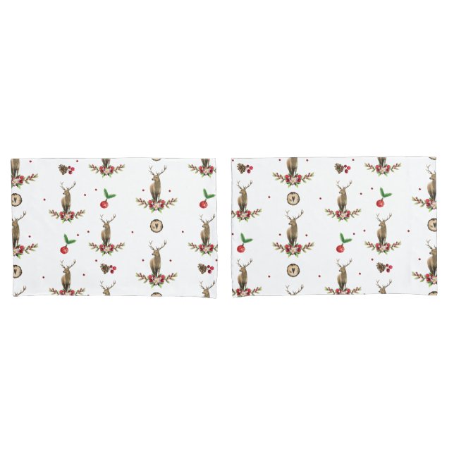 Housse D'oreillers Deer Christmas Idyll Motif (devant-Set)