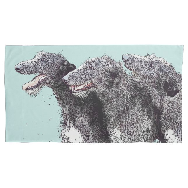 Housse D'oreillers Deerhound trio (devant)